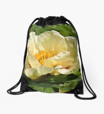Yellow tree peony Drawstring Bag