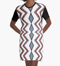#pattern #abstract #wallpaper #seamless #chevron #design #texture #geometric #retro #blue #white #zigzag #decoration #illustration #fabric #paper #red #green #textile #backdrop #color #yellow #square Graphic T-Shirt Dress