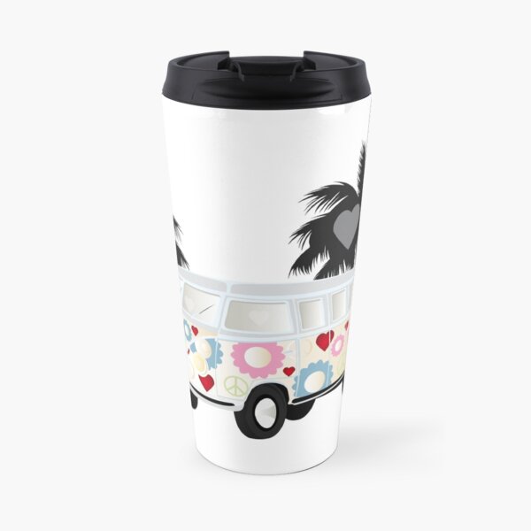 Cut-out of Splitty with palms Travel Mug