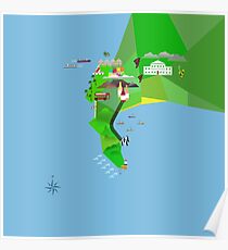 Cape Town Graphic Art Map Poster