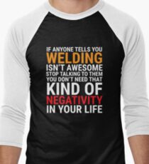 Funny Welder Welding Is Awesome T-shirt Men's Baseball ¾ T-Shirt
