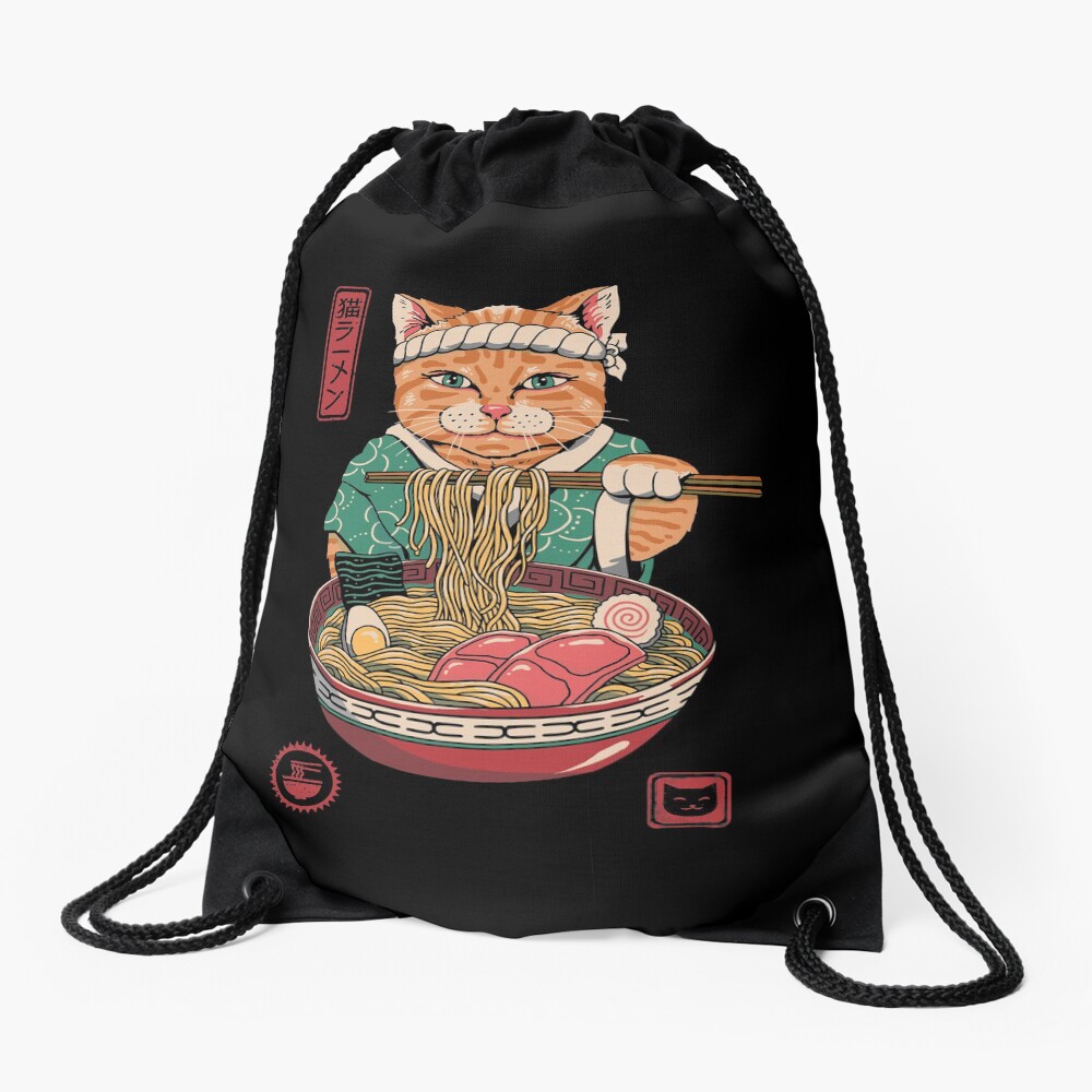 Neko Ramen Drawstring Bag