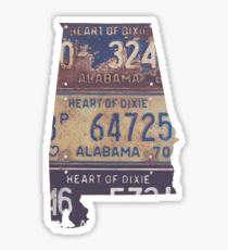 Weinlese-Alabama-Kfz-Kennzeichen Sticker