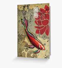The Lucky Fish- Mixed Media Grußkarte