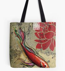 The Lucky Fish- Mixed Media Tote Bag