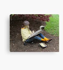 Sketching Under The Red Maple (Close-up) Canvas Print