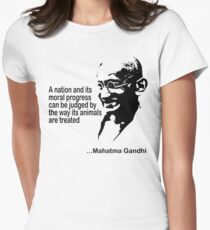 Animal Rights Mahatma Gandha Women's Fitted T-Shirt