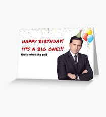 Office Us birthday card, Michael Scott birthday card, Quotes, Gifts, Presents, Ideas, Good vibes, Cool, Colors, Culture, That's what she said Greeting Card