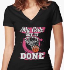 Basketball Coach My Girls Get It Done Women's Fitted V-Neck T-Shirt