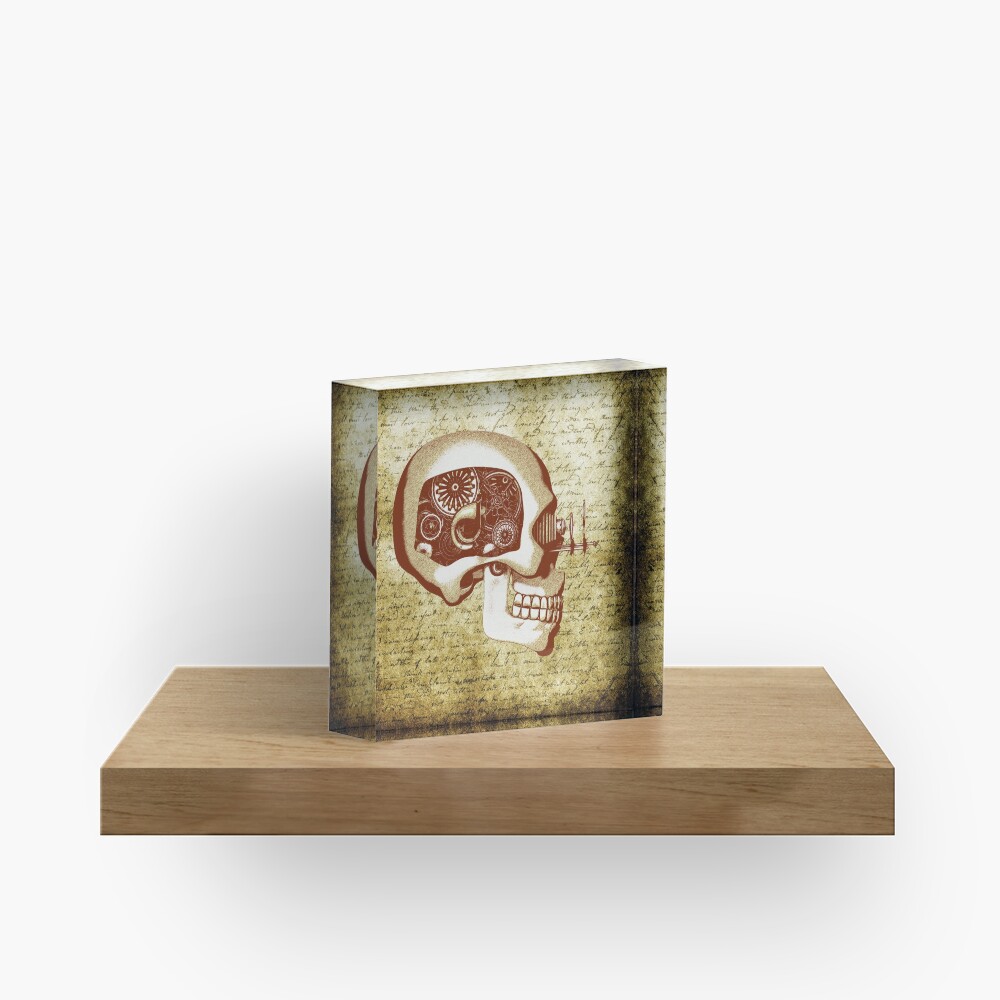 Vintage style Steampunk Automaton Acrylic Block