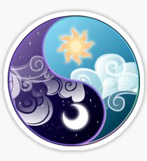 Celestia/Luna Sky and Clouds Yin Yang - Subtle Brony Sticker