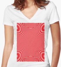 #design #illustration #abstract #pattern #shape #futuristic #bright #decoration #art #creativity #modern #curve #vertical #vibrant color #red #color #image #textured #colors #shiny #imagination Women's Fitted V-Neck T-Shirt