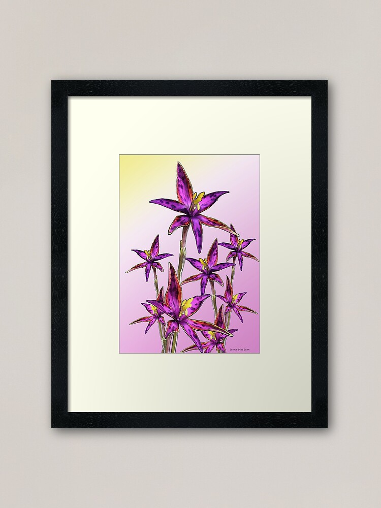 Alternate view of Eastern Queen of Sheba Orchids Framed Art Print
