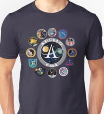 Apollo Missions Patch Badge T-Shirt NASA Shirt Program Slim Fit T-Shirt