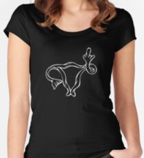 Middle finger uterus Women's Fitted Scoop T-Shirt