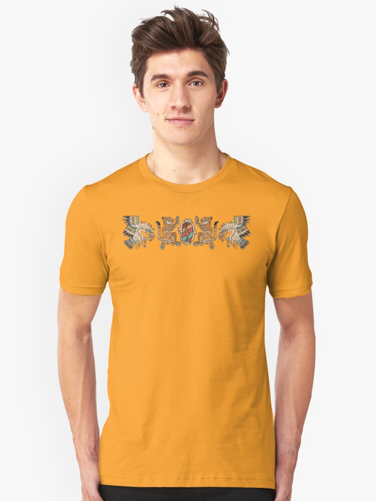 Alternate view of Aztec Eagle, Ocelot, Shield Slim Fit T-Shirt