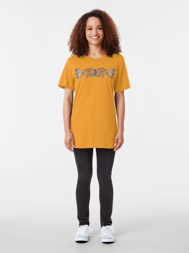 Alternate view of Aztec Eagle, Ocelot, Shield Slim Fit T-Shirt