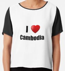 Cambodia I Love Country Lover Pride Funny Gift Idea Chiffon Top