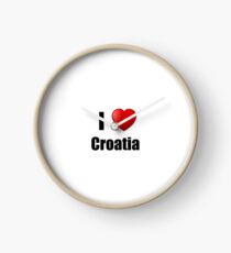 Croatia I Love Country Lover Pride Funny Gift Idea Uhr