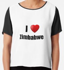 Zimbabwe I Love Country Lover Pride Funny Gift Idea Chiffontop