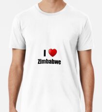 Zimbabwe I Love Country Lover Pride Funny Gift Idea Männer Premium T-Shirts