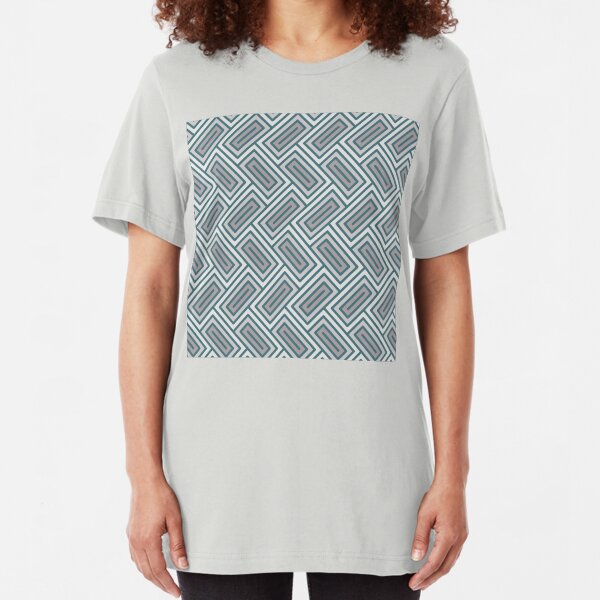 Geometric Pattern: Falling Rectangle: Ceramic Slim Fit T-Shirt