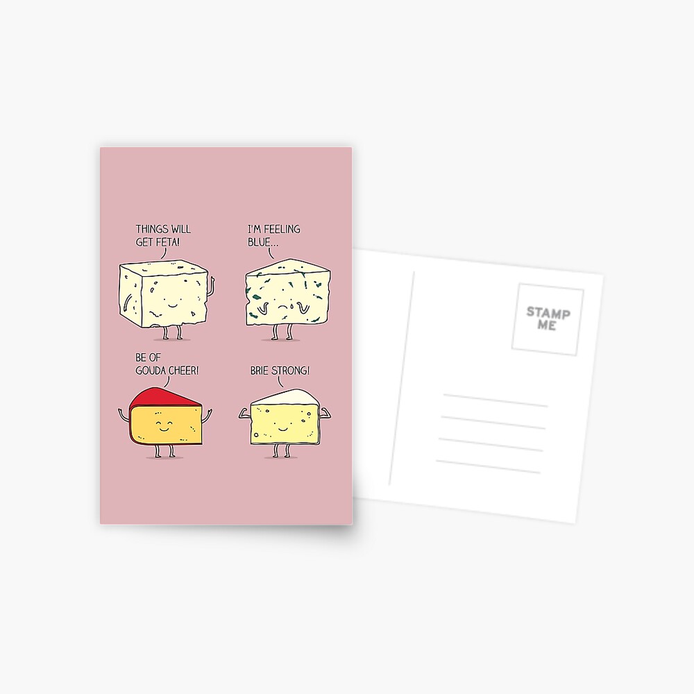 cheesy puns Postcard