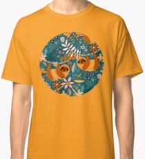 Happy Boho Sloth Floral Classic T-Shirt