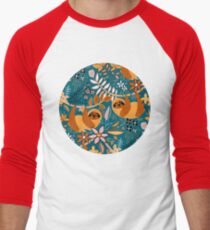Happy Boho Sloth Floral Baseball ¾ Sleeve T-Shirt