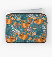 Happy Boho Sloth Floral Laptop Sleeve