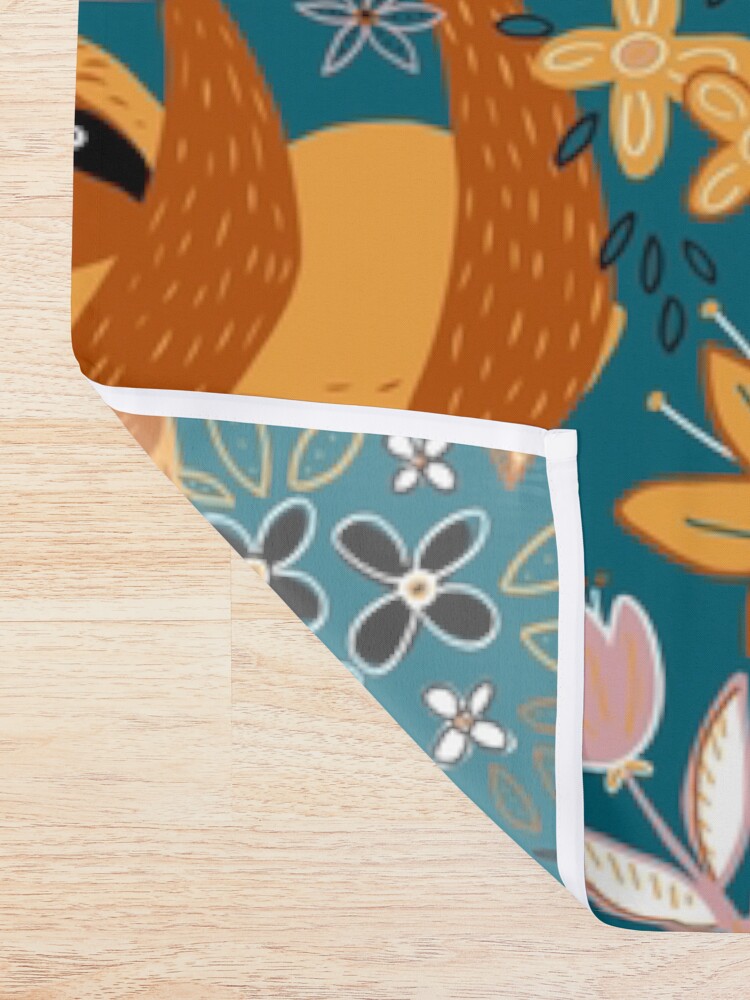 Alternate view of Happy Boho Sloth Floral Shower Curtain