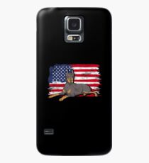 Doberman Pinscher Dog USA American Flag Case/Skin for Samsung Galaxy