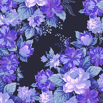Artwork thumbnail, Midnight Floral Pattern by SteveRH