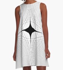 #blackandwhite #monochrome #circle #design #abstract #pattern #illustration #symmetry #vertical #photography #inarow #nopeople #decoration A-Line Dress