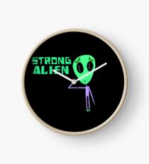 Strong alien very strong alien with small biceps Clock