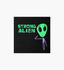 Strong alien very strong alien with small biceps Art Board