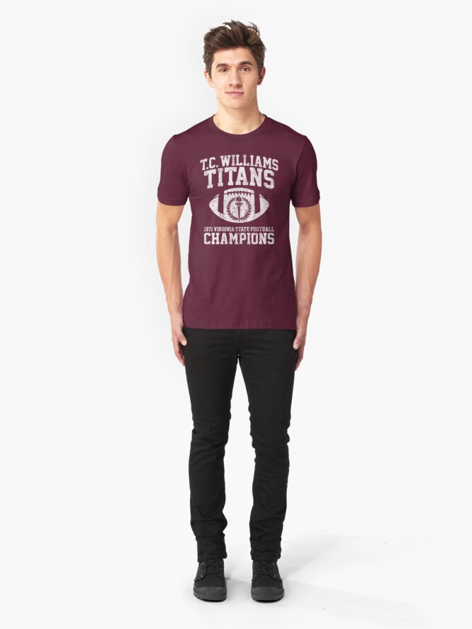 Alternative Ansicht von T.C. Williams Titans 1971 Fußballmeister Slim Fit T-Shirt