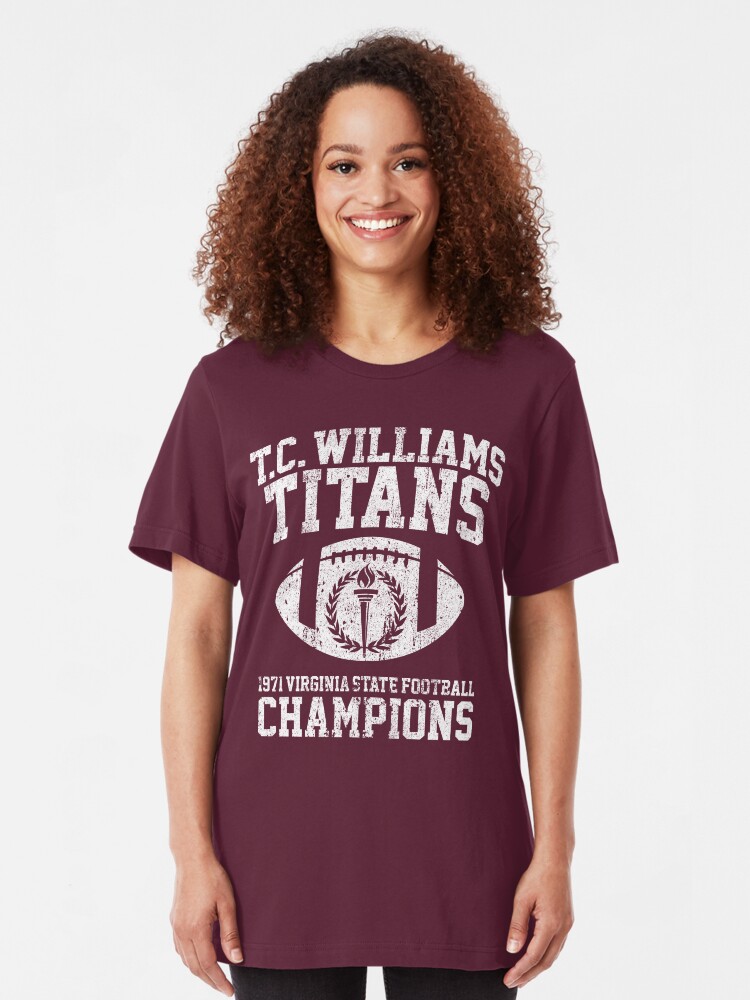 Alternative Ansicht von T.C. Williams Titans 1971 Fußballmeister Slim Fit T-Shirt