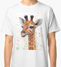 Baby-Giraffe-Aquarell-Malerei, Kinderzimmer-Kunst Classic T-Shirt
