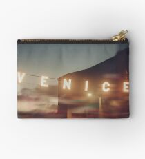 Venice Beach, vintage, oceanside, people, beach photography, California photography Studio Pouch