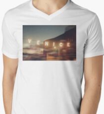 Venice Beach, vintage, oceanside, people, beach photography, California photography Men's V-Neck T-Shirt