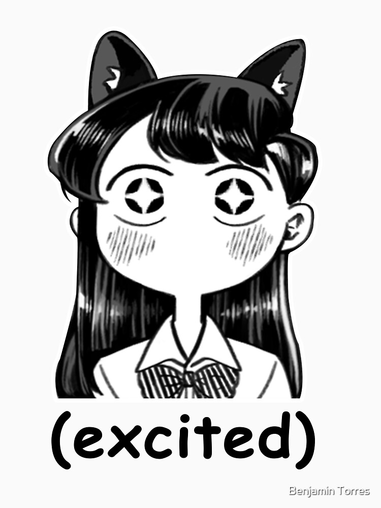 "Cat Excited Komi San Meme" T-shirt by benjamintorres | Redbubble