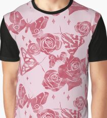 Moths and Roses Graphic T-Shirt
