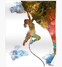 Póster Escalada en roca deporte extremo mujer, escalada mujer, escalador