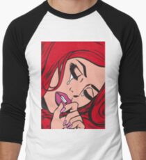 Red Hair Crying Comic Girl Men's Baseball ¾ T-Shirt