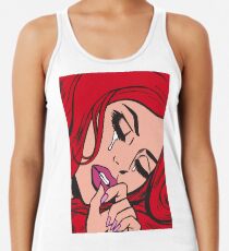 Rotes Haar, das komisches Mädchen schreit Racerback Tank Top