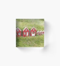 Little Wooden Turf Houses at Strandarkirkja Acrylic Block
