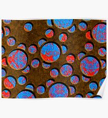 Silicon Atoms Blue Red Brown Poster