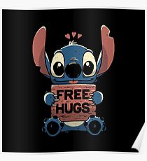 Free Hugs Stitch Poster