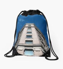 #architecture #sky #city #business #outdoors #tallest #modern #office #skyscraper #tower #horizontal #vibrantcolor #blue #colorimage #builtstructure #nopeople #glassmaterial #day #highup #const Drawstring Bag